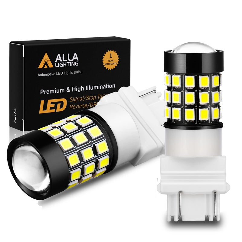 Alla Lighting T25 3157 3156 Strobe Reverse Light LED Bulbs, 6000K Xenon White Super Bright Flashing Back-up Lamps 2835 39-SMD 3056 3156 4057 3457 3057 3157K 4157K - Image 1